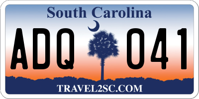 SC license plate ADQ041