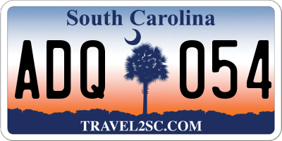 SC license plate ADQ054