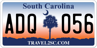 SC license plate ADQ056