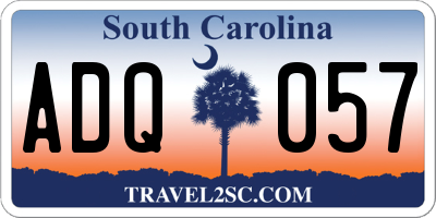 SC license plate ADQ057