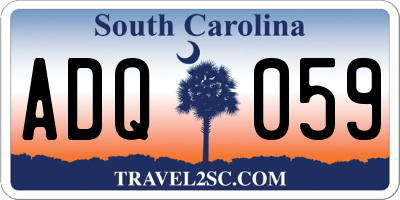 SC license plate ADQ059