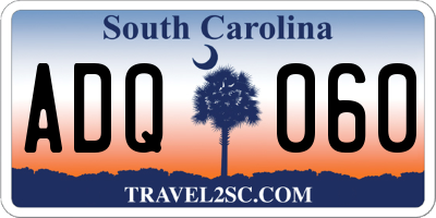SC license plate ADQ060