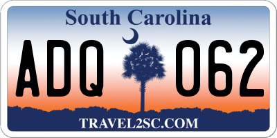 SC license plate ADQ062