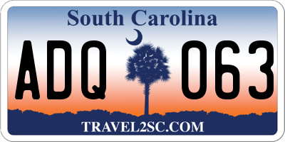 SC license plate ADQ063