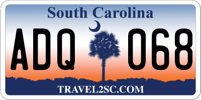 SC license plate ADQ068