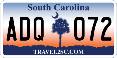 SC license plate ADQ072