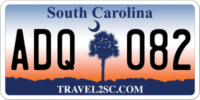 SC license plate ADQ082