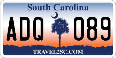 SC license plate ADQ089