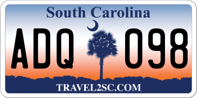 SC license plate ADQ098