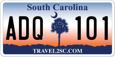 SC license plate ADQ101