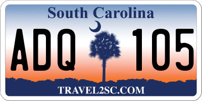 SC license plate ADQ105