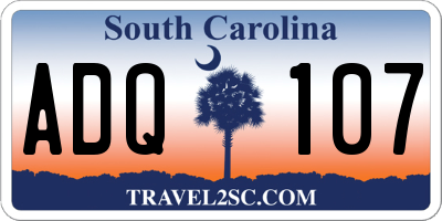 SC license plate ADQ107