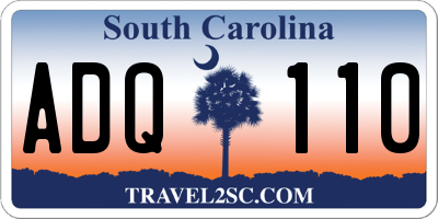 SC license plate ADQ110