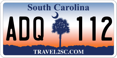 SC license plate ADQ112