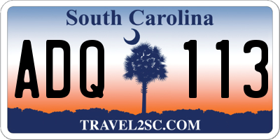 SC license plate ADQ113
