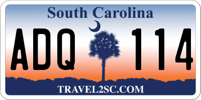 SC license plate ADQ114