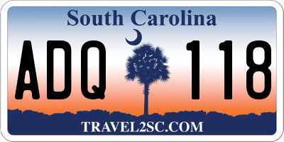 SC license plate ADQ118