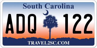 SC license plate ADQ122