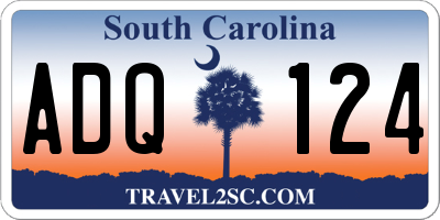SC license plate ADQ124