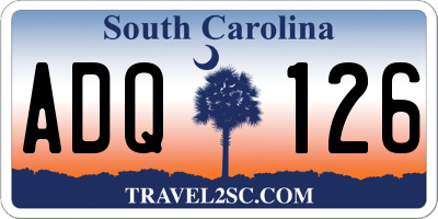 SC license plate ADQ126