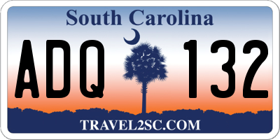 SC license plate ADQ132