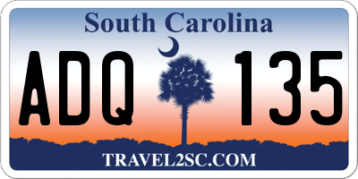 SC license plate ADQ135
