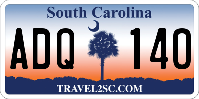 SC license plate ADQ140