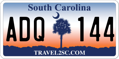 SC license plate ADQ144