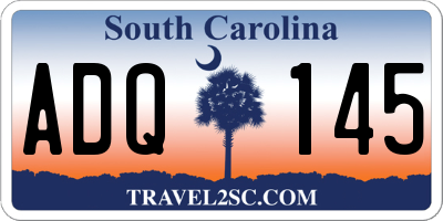 SC license plate ADQ145
