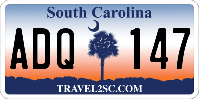 SC license plate ADQ147
