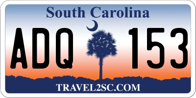 SC license plate ADQ153