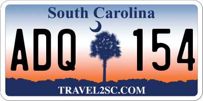 SC license plate ADQ154