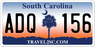 SC license plate ADQ156