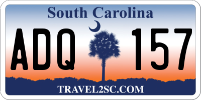 SC license plate ADQ157