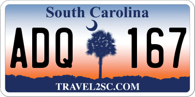SC license plate ADQ167