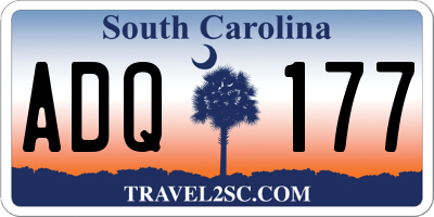 SC license plate ADQ177