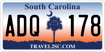 SC license plate ADQ178
