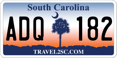 SC license plate ADQ182