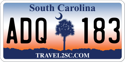 SC license plate ADQ183