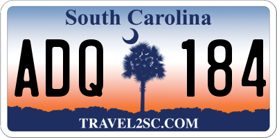 SC license plate ADQ184
