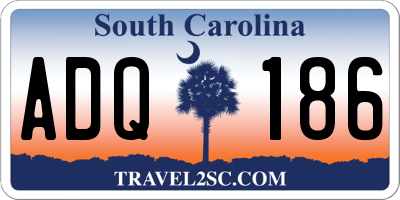 SC license plate ADQ186