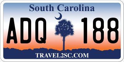 SC license plate ADQ188