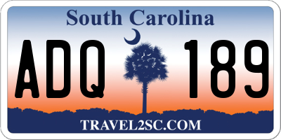 SC license plate ADQ189