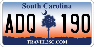SC license plate ADQ190