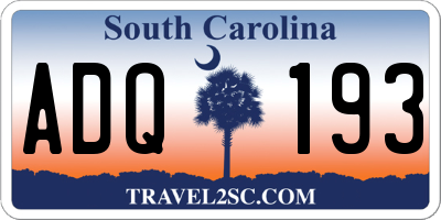 SC license plate ADQ193