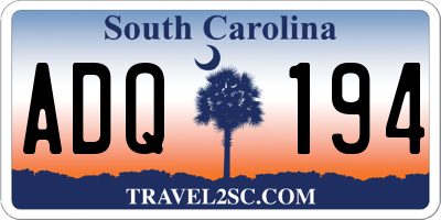 SC license plate ADQ194