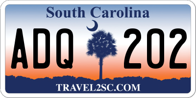 SC license plate ADQ202