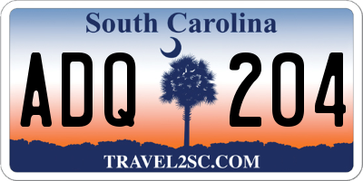 SC license plate ADQ204