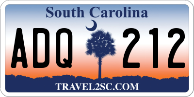 SC license plate ADQ212