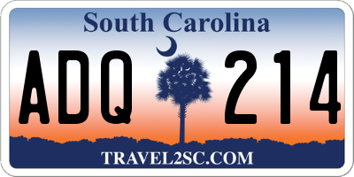 SC license plate ADQ214
